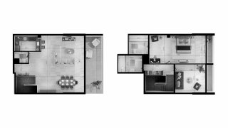 Duplex floor plan, 1 bedroom in UNIESTATE PRIME TOWER No. 11008
